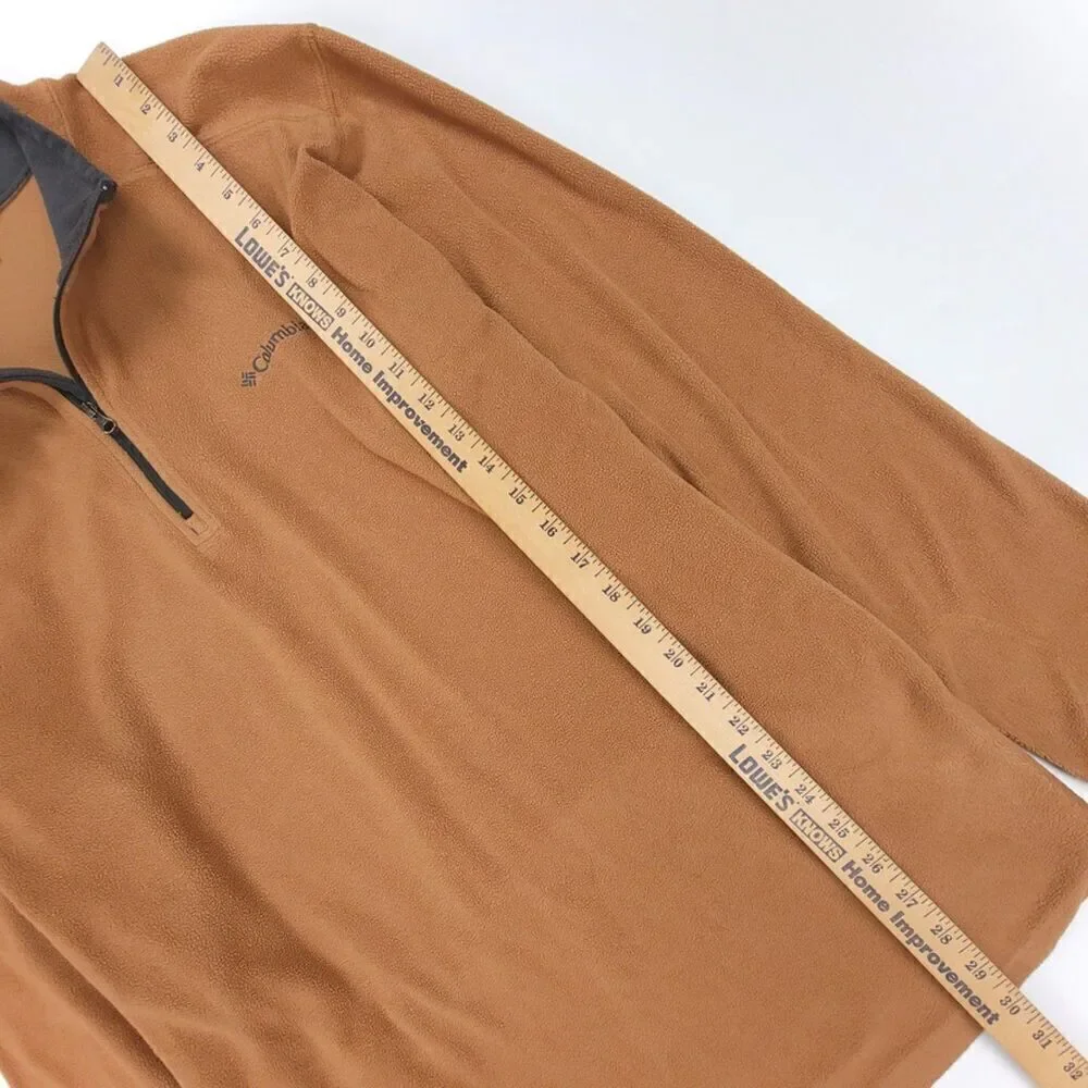 COLUMBIA Klamath Range II Half Zip Fleece Pullover Sweater Mens XXL Tan Brown